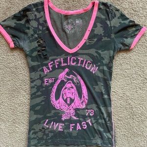 Affliction Womens camo shirt